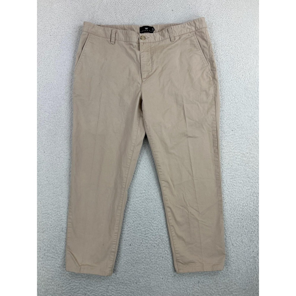 Under 5'10 Pants Mens 36x27 Beige Slim Fit Stretch Chino Casual Comfort Travel